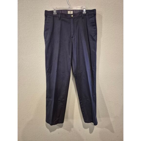 Lee Men's Custom Relaxed Fit Flat‎ Front Chino Dress Pants Size 36x32 Blue - Picture 1 of 6